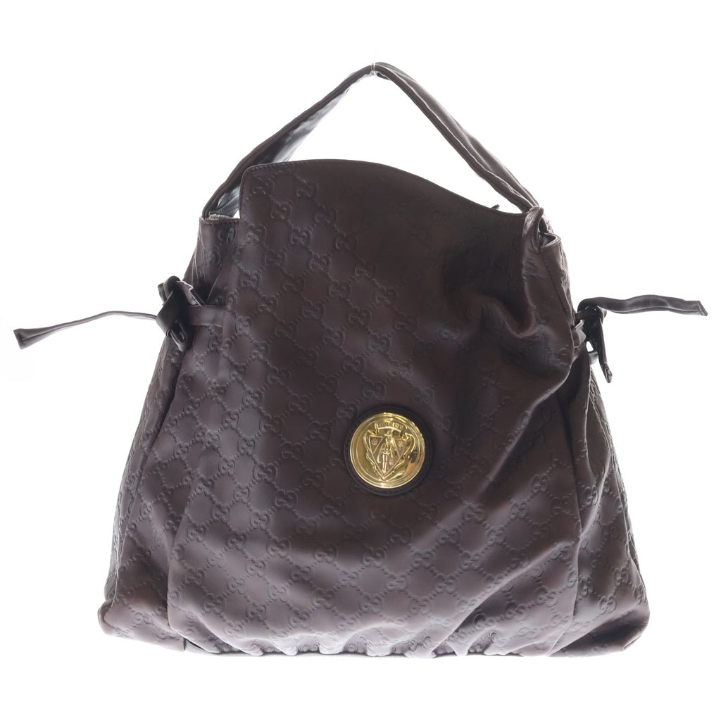 GUCCI(グッチ) ヒステリア トートバッグ ハンドバッグ ブラウン レザー 197061 ゴールド金具 レディース