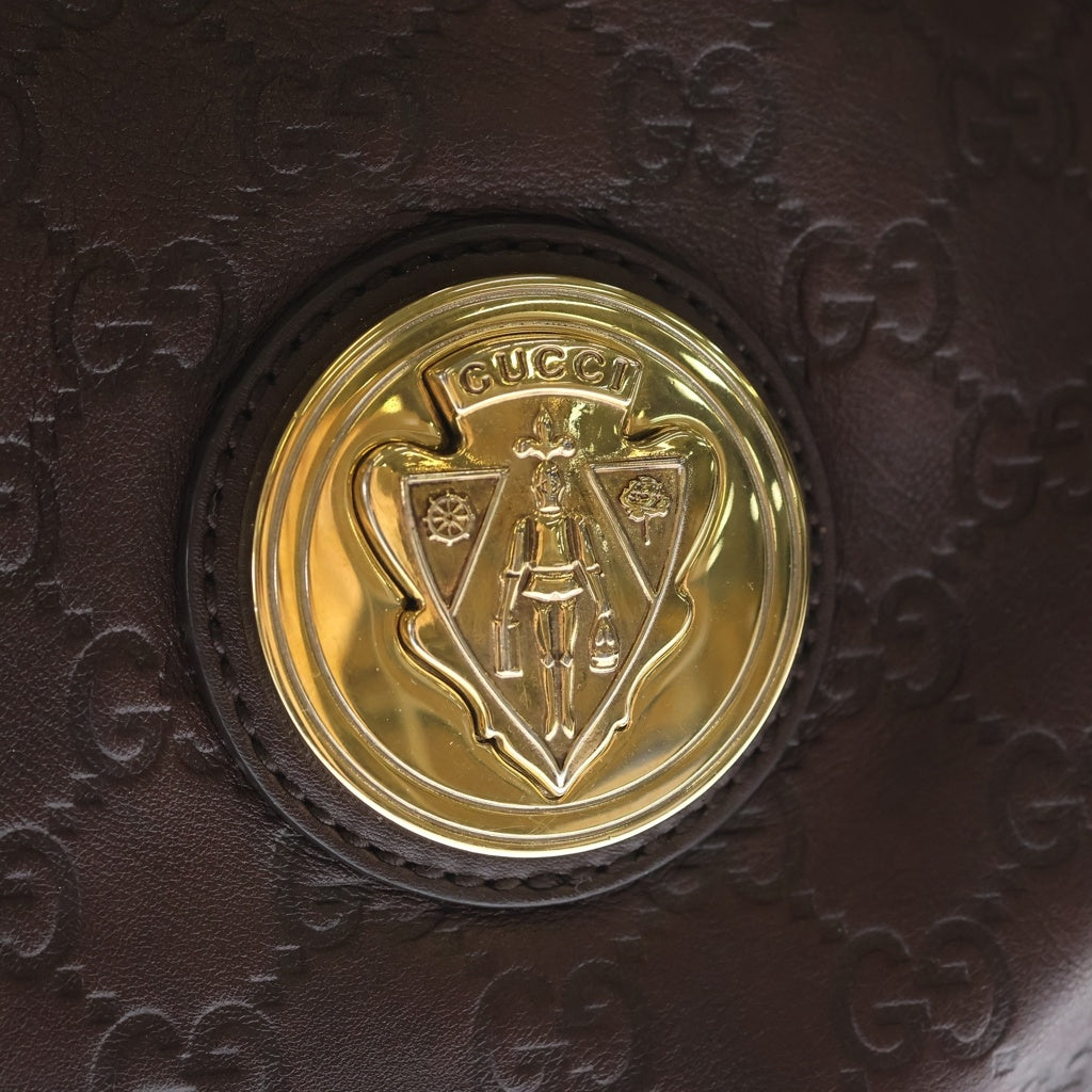 GUCCI(グッチ) ヒステリア トートバッグ ハンドバッグ ブラウン レザー 197061 ゴールド金具 レディース