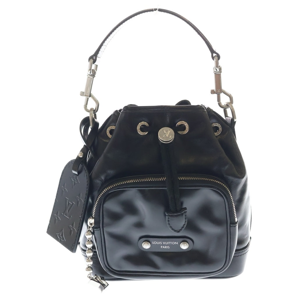 LOUIS VUITTON(ルイヴィトン) LV NIGHT ノエ カーゴ ショルダーバック ブラック レザー M13985 シルバー金具 レディース
