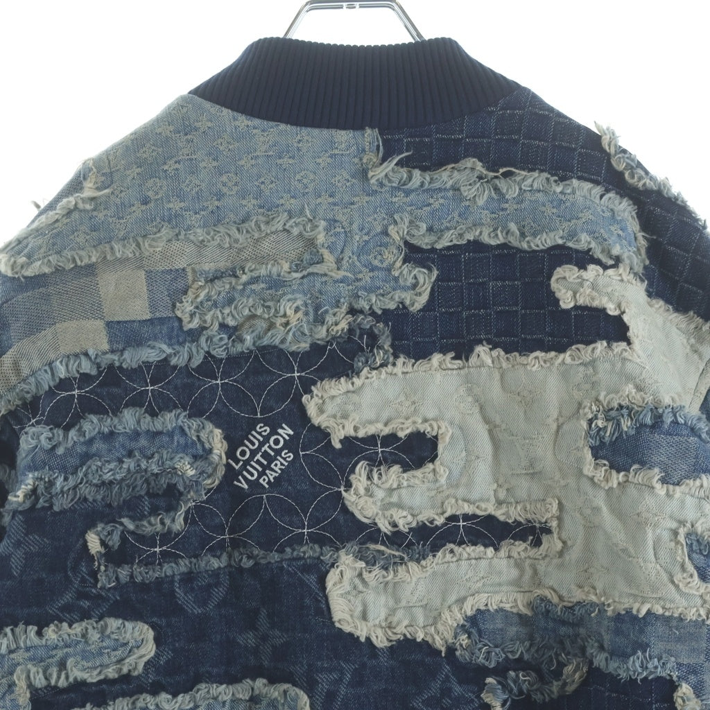 LOUIS VUITTON(ルイヴィトン) パッチワークデニム ボンバージャケット インディゴブルー #56 1AILMX