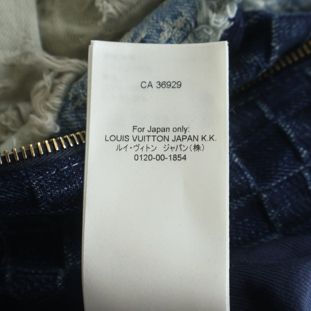 LOUIS VUITTON(ルイヴィトン) パッチワークデニム ボンバージャケット インディゴブルー #56 1AILMX