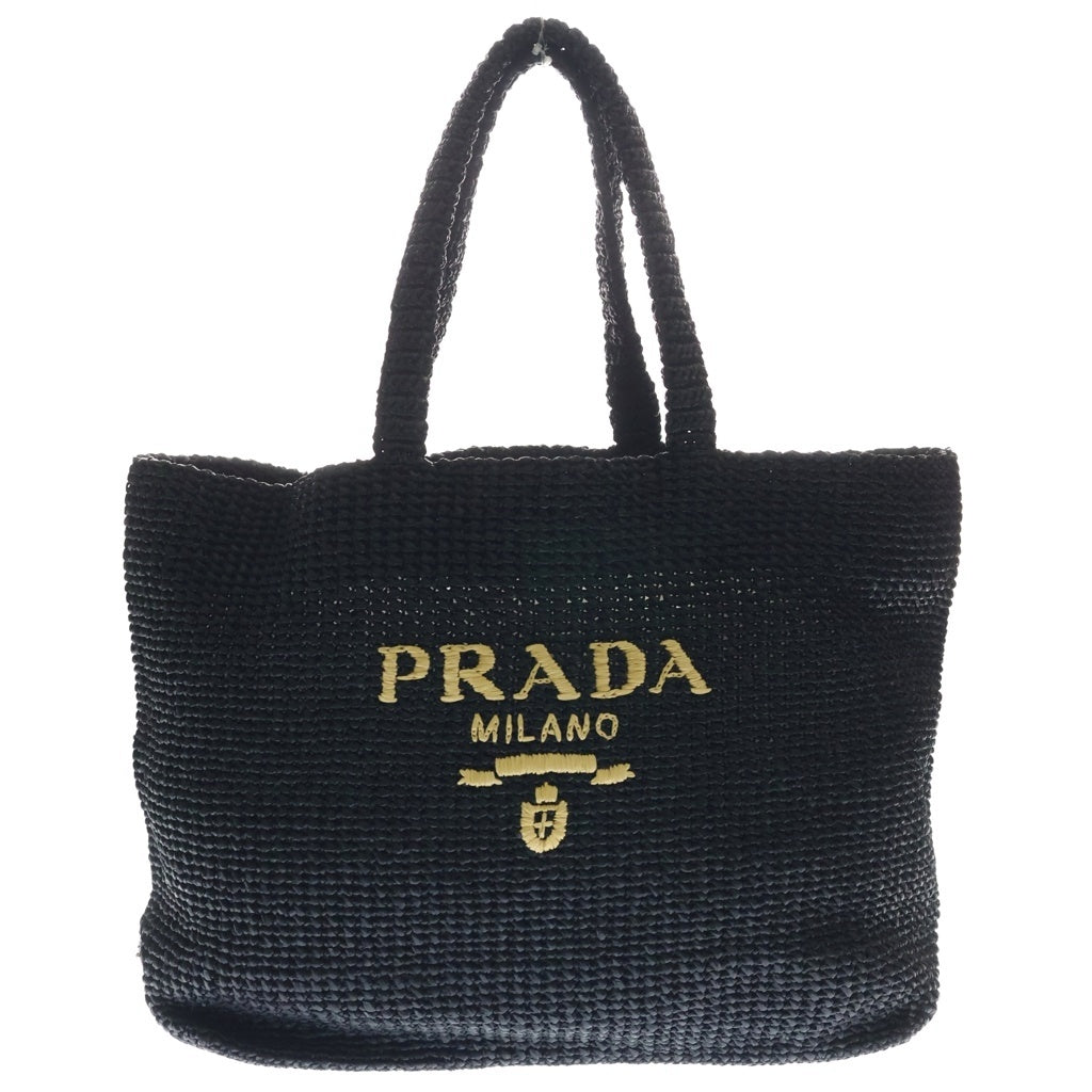 PRADA(プラダ) クロシェ トートバッグ ラージ ハンドバッグ カゴバッグ ブラック 2VG121 レディース