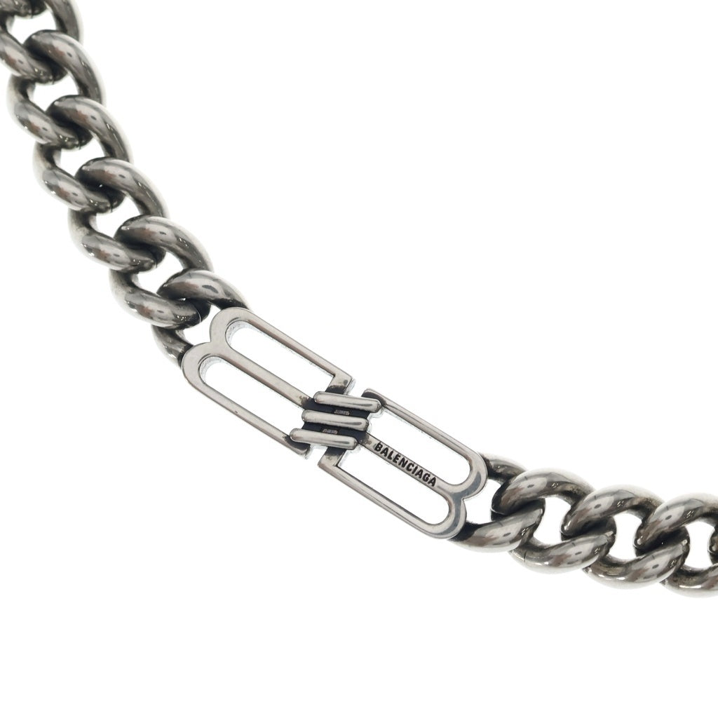 BALENCIAGA(バレンシアガ) BB ICON グルメット BBロゴ メタル チェーンネックレス #S シルバー
