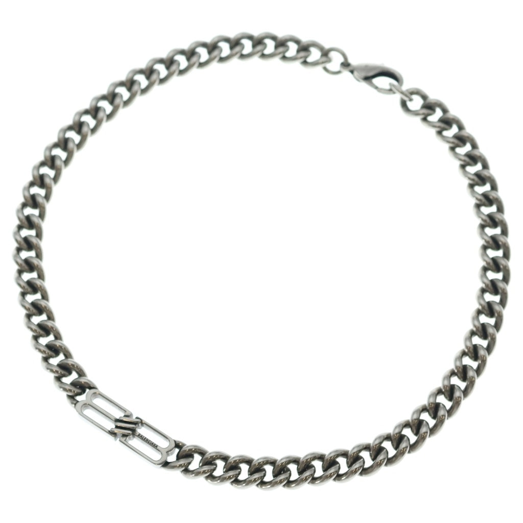 BALENCIAGA(バレンシアガ) BB ICON グルメット BBロゴ メタル チェーンネックレス #S シルバー