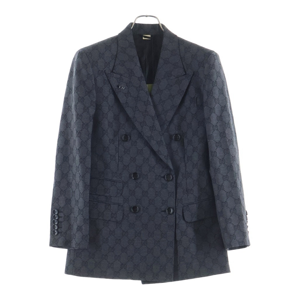 GUCCI(グッチ) GGウール ジャガードジャケット ダークグレー #36 715184