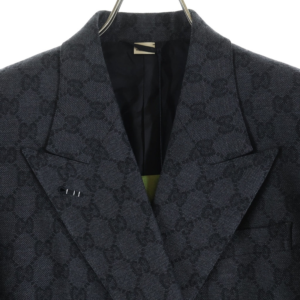 GUCCI(グッチ) GGウール ジャガードジャケット ダークグレー #36 715184