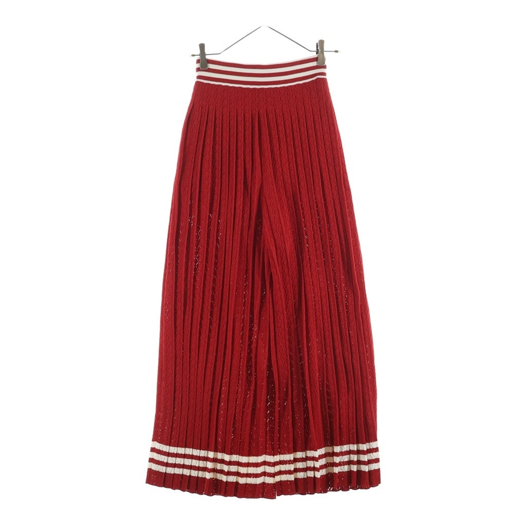 GUCCI(グッチ) ×アディダス スリーライン プリーツワイドパンツ レッド #XS 705767 レディース