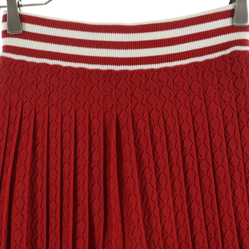 GUCCI(グッチ) ×アディダス スリーライン プリーツワイドパンツ レッド #XS 705767 レディース