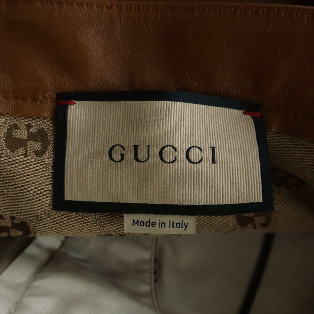 GUCCI(グッチ) GGキャンバス ショートパンツ ベージュ×ブラウン #38 681154 レディース