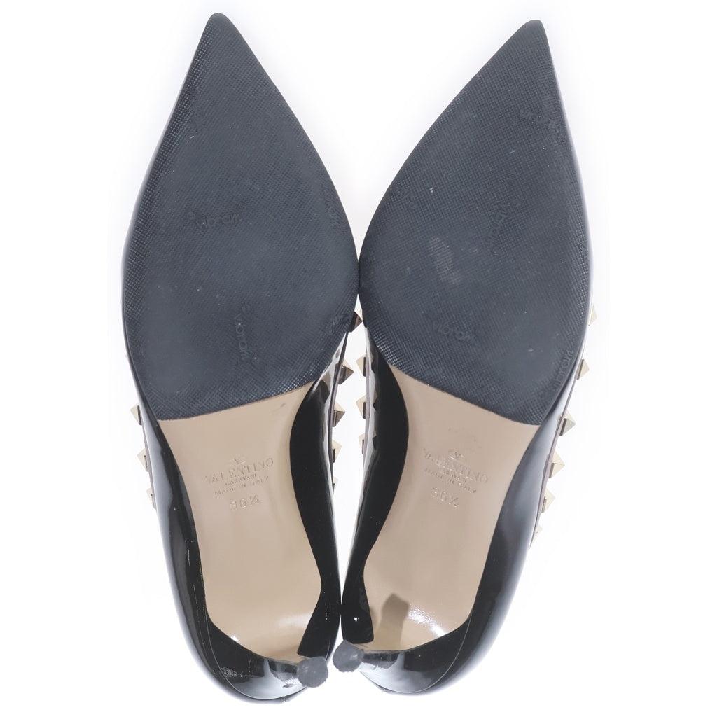 VALENTINO(ヴァレンティノ) スタッズヒールパンプス スタッズ ブラック パテント #36 1/2 レディース
