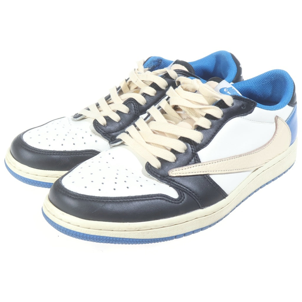NIKE(ナイキ) Travis Scott×Fragment×NIKE AIR JORDAN 1 LOW OG SP Military Blue ローカットスニーカー ホワイト×ブルー×ブラック US9/27cm DM7866-140