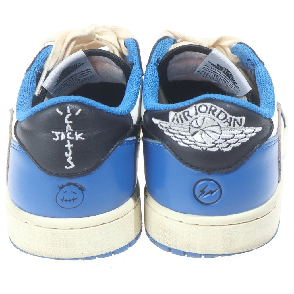 NIKE(ナイキ) Travis Scott×Fragment×NIKE AIR JORDAN 1 LOW OG SP Military Blue ローカットスニーカー ホワイト×ブルー×ブラック US9/27cm DM7866-140