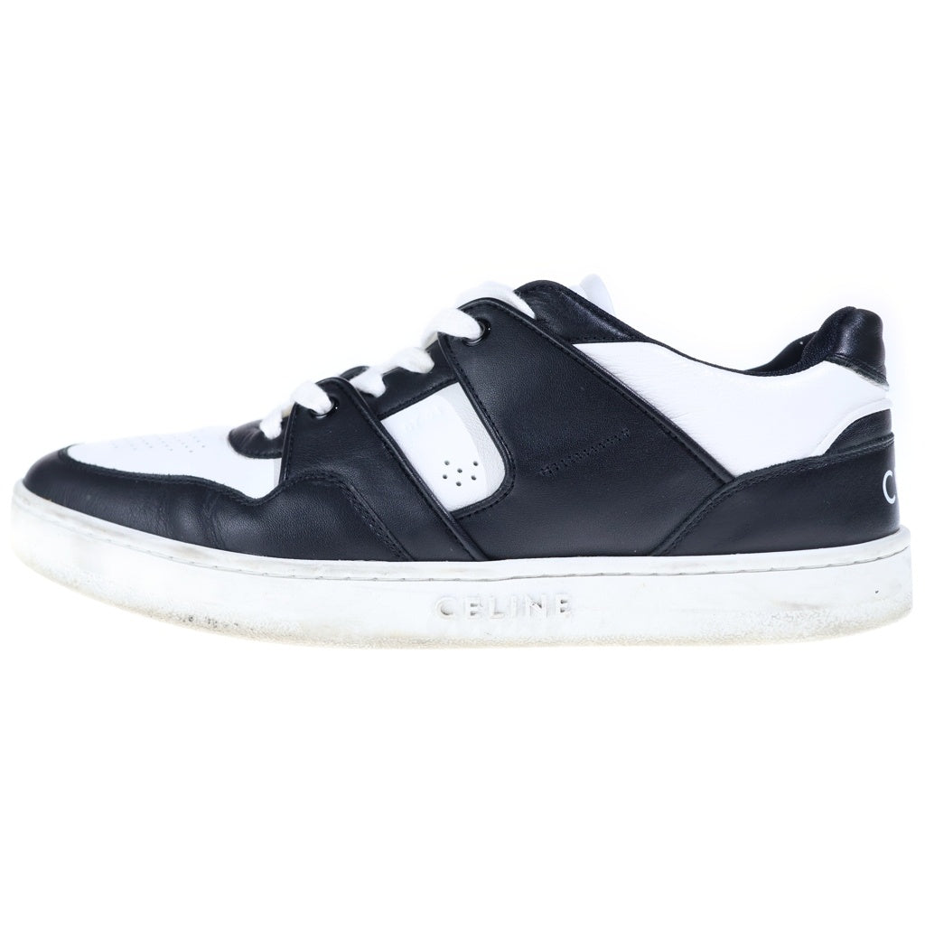 CELINE(セリーヌ) TRAINER LOW LACE UP SNEAKER ロゴプリント レザー ローカットスニーカー ホワイト RM 0213