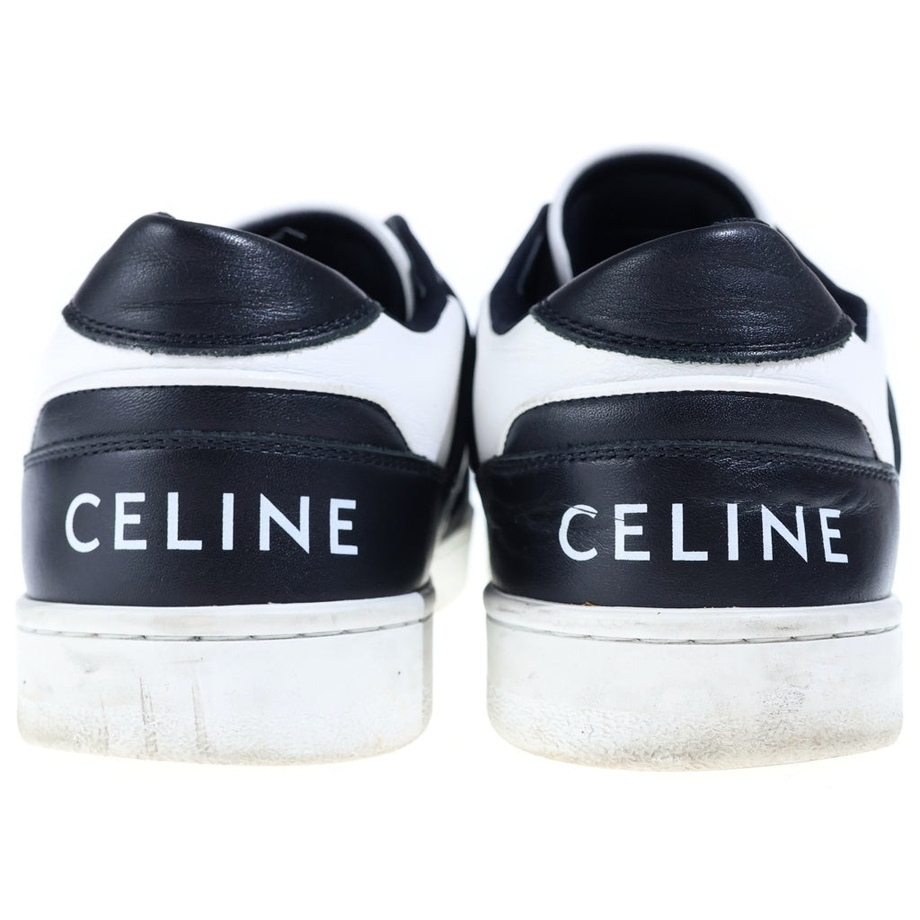 CELINE(セリーヌ) TRAINER LOW LACE UP SNEAKER ロゴプリント レザー ローカットスニーカー ホワイト RM 0213