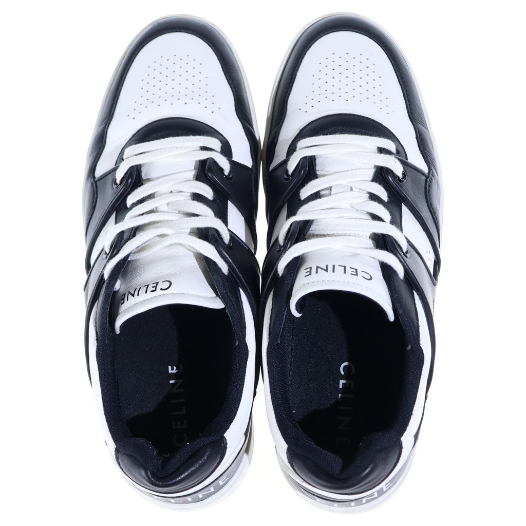 CELINE(セリーヌ) TRAINER LOW LACE UP SNEAKER ロゴプリント レザー ローカットスニーカー ホワイト RM 0213
