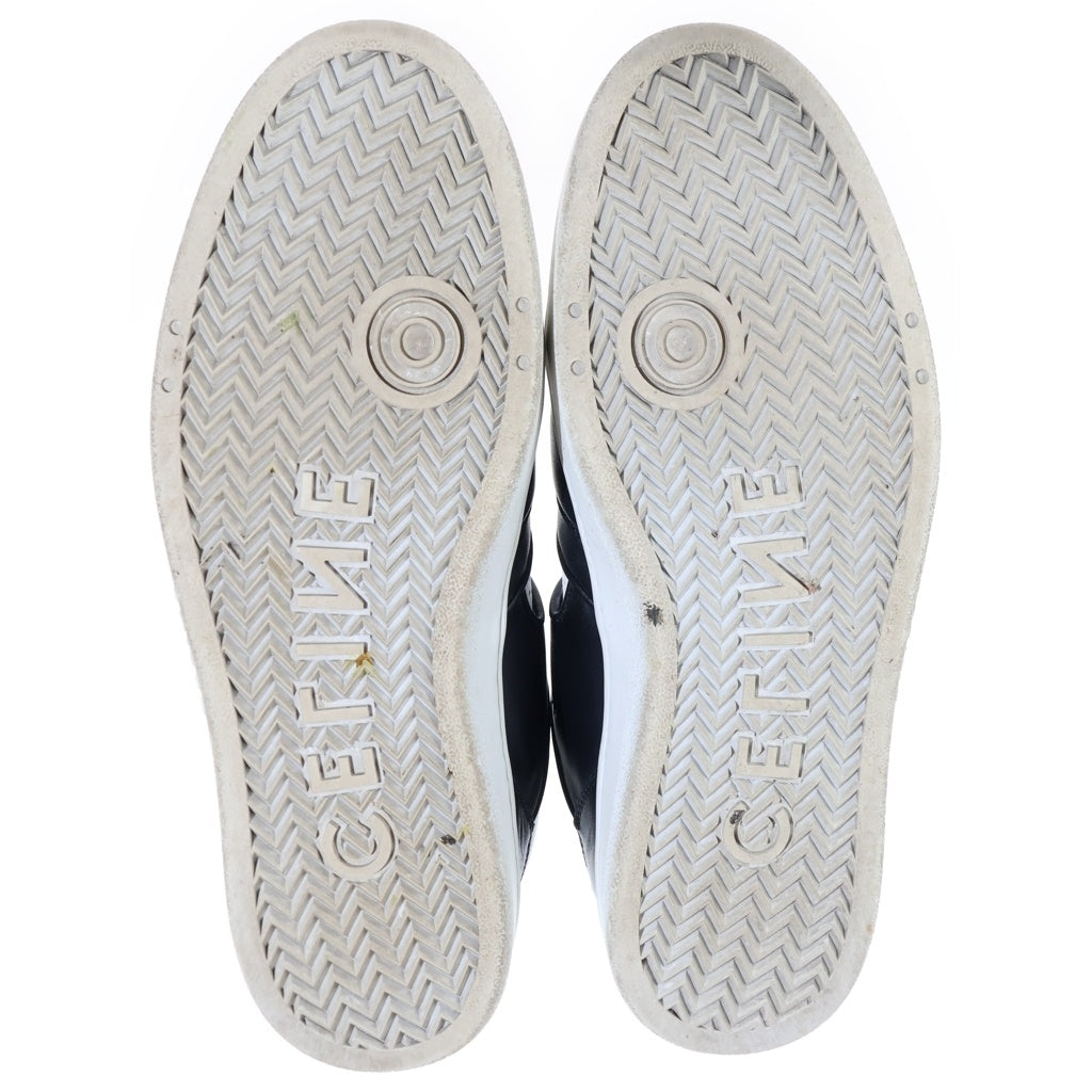 CELINE(セリーヌ) TRAINER LOW LACE UP SNEAKER ロゴプリント レザー ローカットスニーカー ホワイト RM 0213