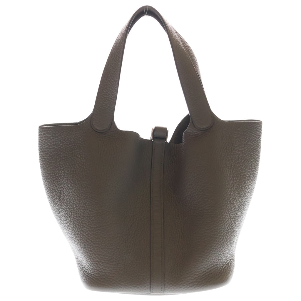 HERMES(エルメス) ピコタンロックMM トリヨンクレマンス シルバー金具 ハンドバッグ D刻印 エトゥープ レディース