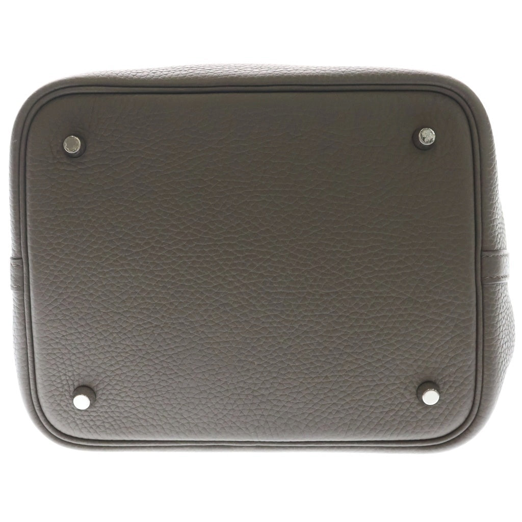 HERMES(エルメス) ピコタンロックMM トリヨンクレマンス シルバー金具 ハンドバッグ D刻印 エトゥープ レディース