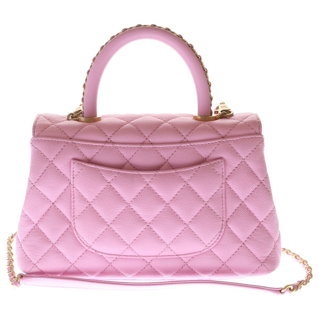 CHANEL(シャネル) ココハンドル XS 2WAYバッグ ハンドバッグ ショルダーバッグ ピンク キャビアスキン A92990 ゴールド金具 レディース