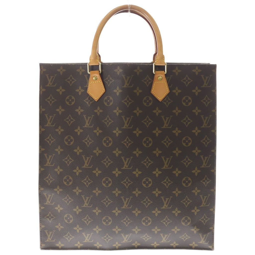 LOUIS VUITTON(ルイヴィトン) モノグラム サックプラ トートバッグ ハンドバッグ ブラウン レザー×PVC M51140 ゴールド金具 レディース