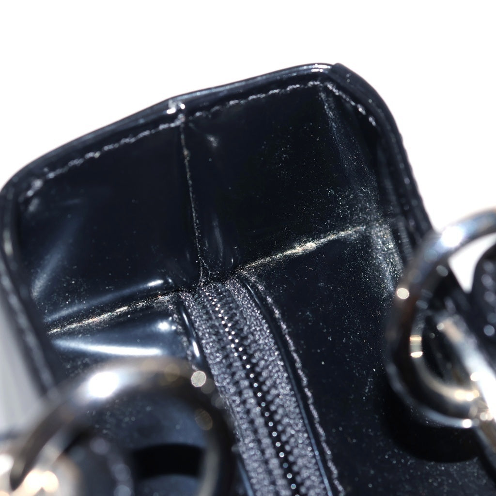 Christian Dior(クリスチャンディオール) マイレディディオール 2WAYハンドバッグ ショルダーバッグ ブラック レザー シルバー金具 レディース