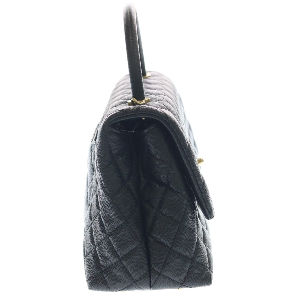 CHANEL(シャネル) ココハンドル29 トップハンドル キャビアスキン レザー 2WAY ハンド チェーン ショルダーバッグ ゴールド金具 ブラック 27番台 レディース