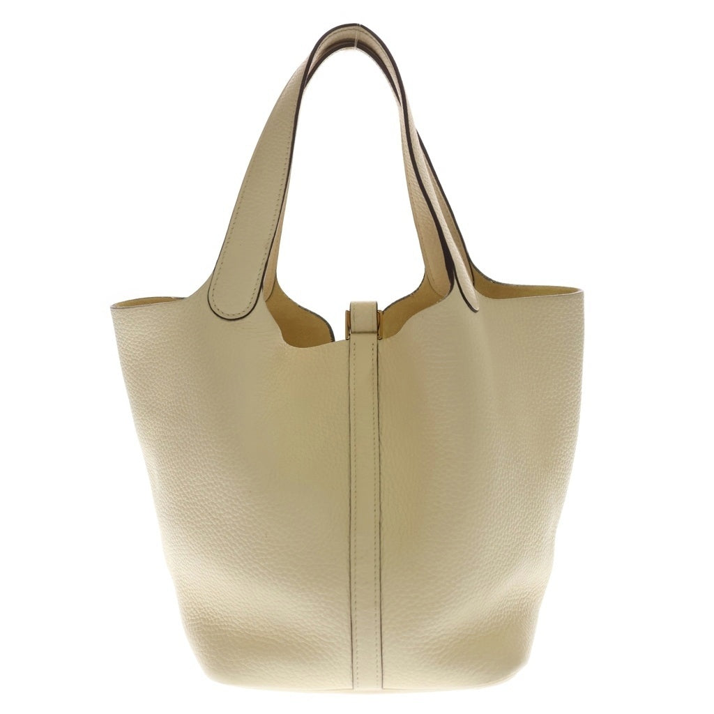 HERMES(エルメス) ピコタンロックMM トリヨンクレマンス ゴールド金具 ハンドバッグ Z刻印 ナタ アイボリー レディース