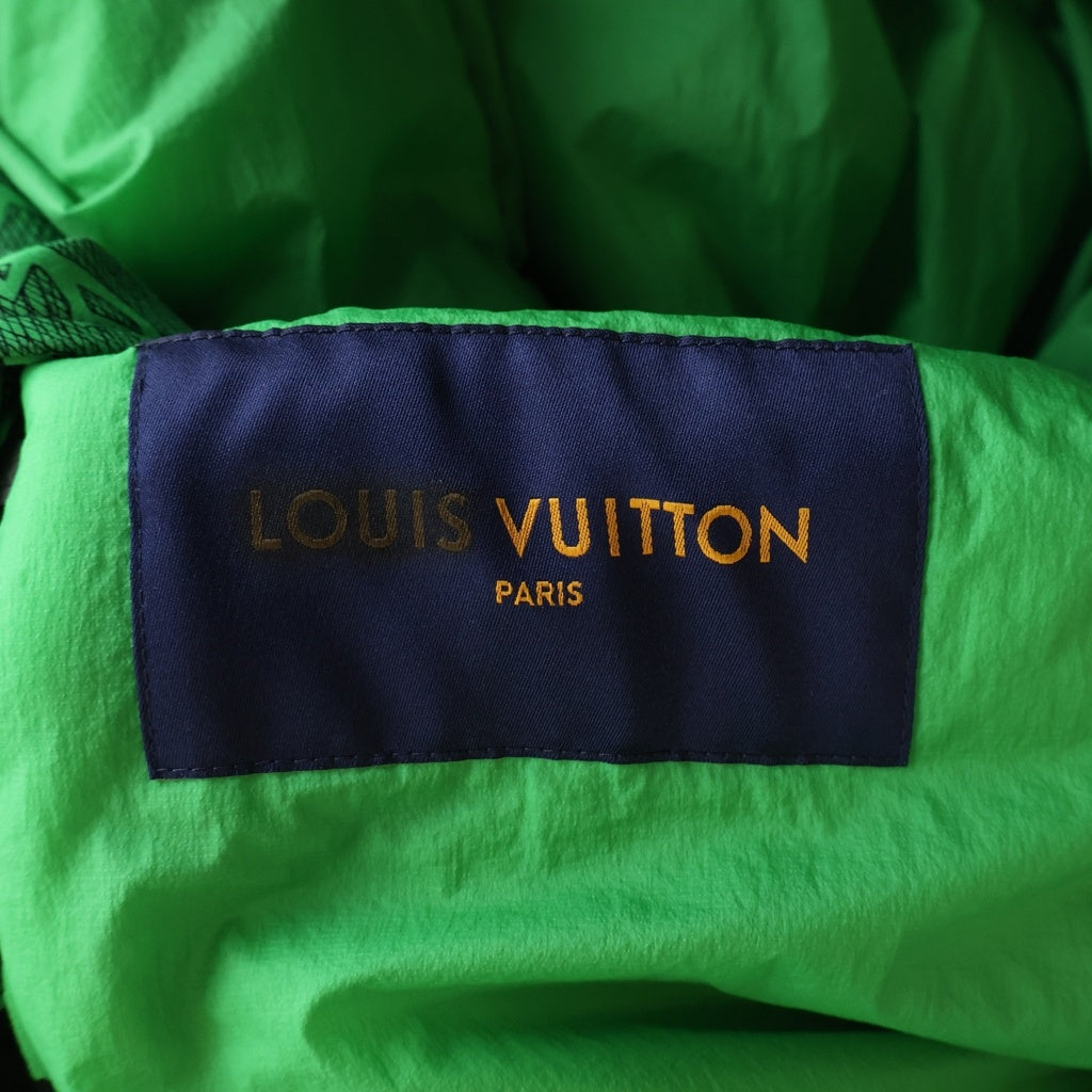 LOUIS VUITTON(ルイヴィトン) 2021年秋冬コレクション ファー フードロングジャケット コート ブラック×グリーン #50 RM212 GZ2 HLK80W