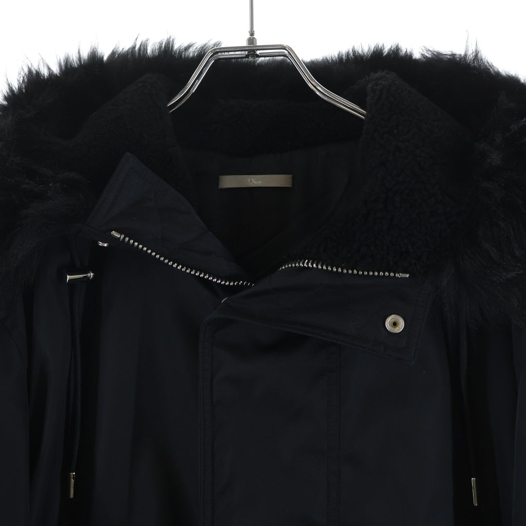 Dior HOMME(ディオールオム) モッズコート ブラック ナイロン×キュプラ #46 833C328V3962