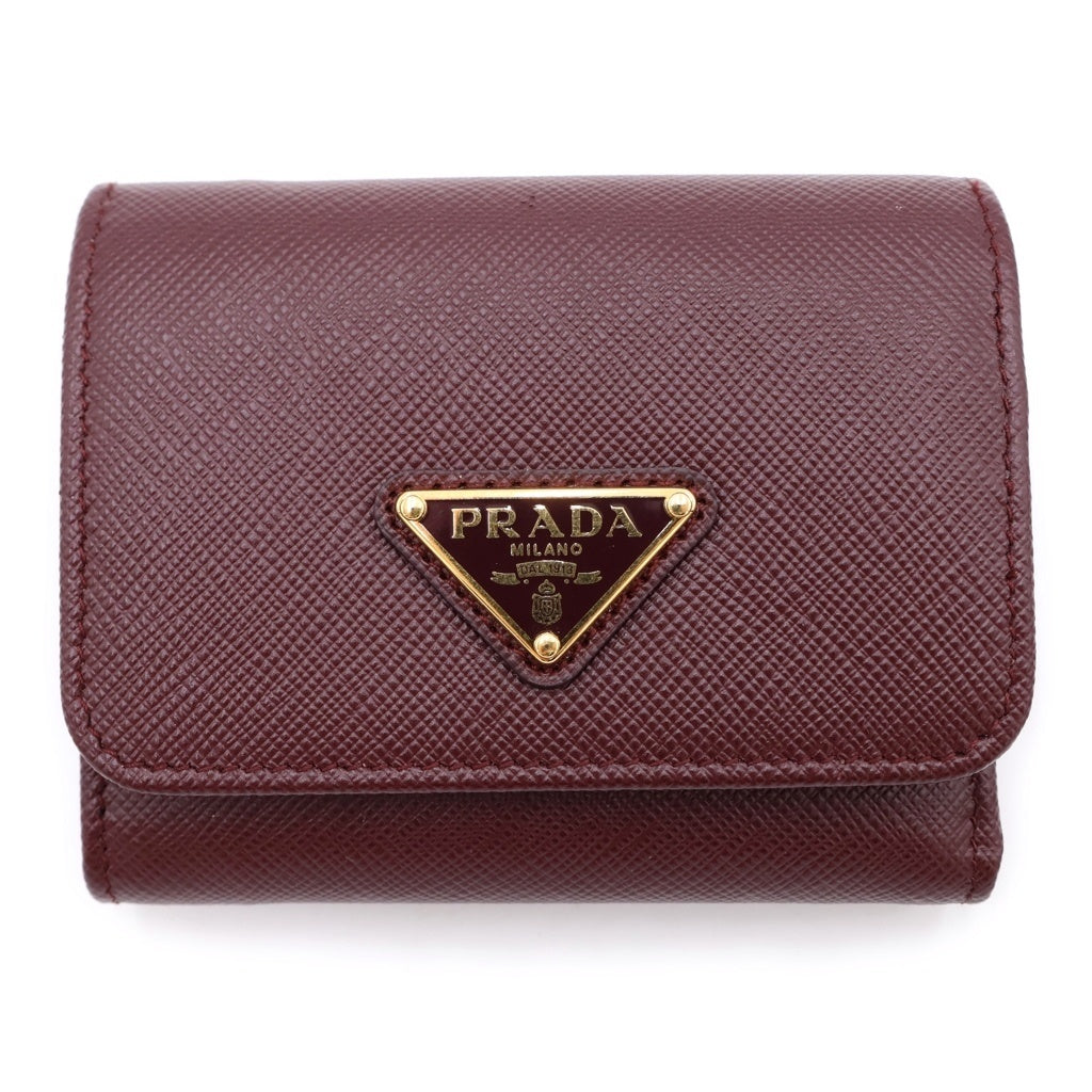 PRADA(プラダ) 三つ折り財布 サフィアーノ トライアングル レザー