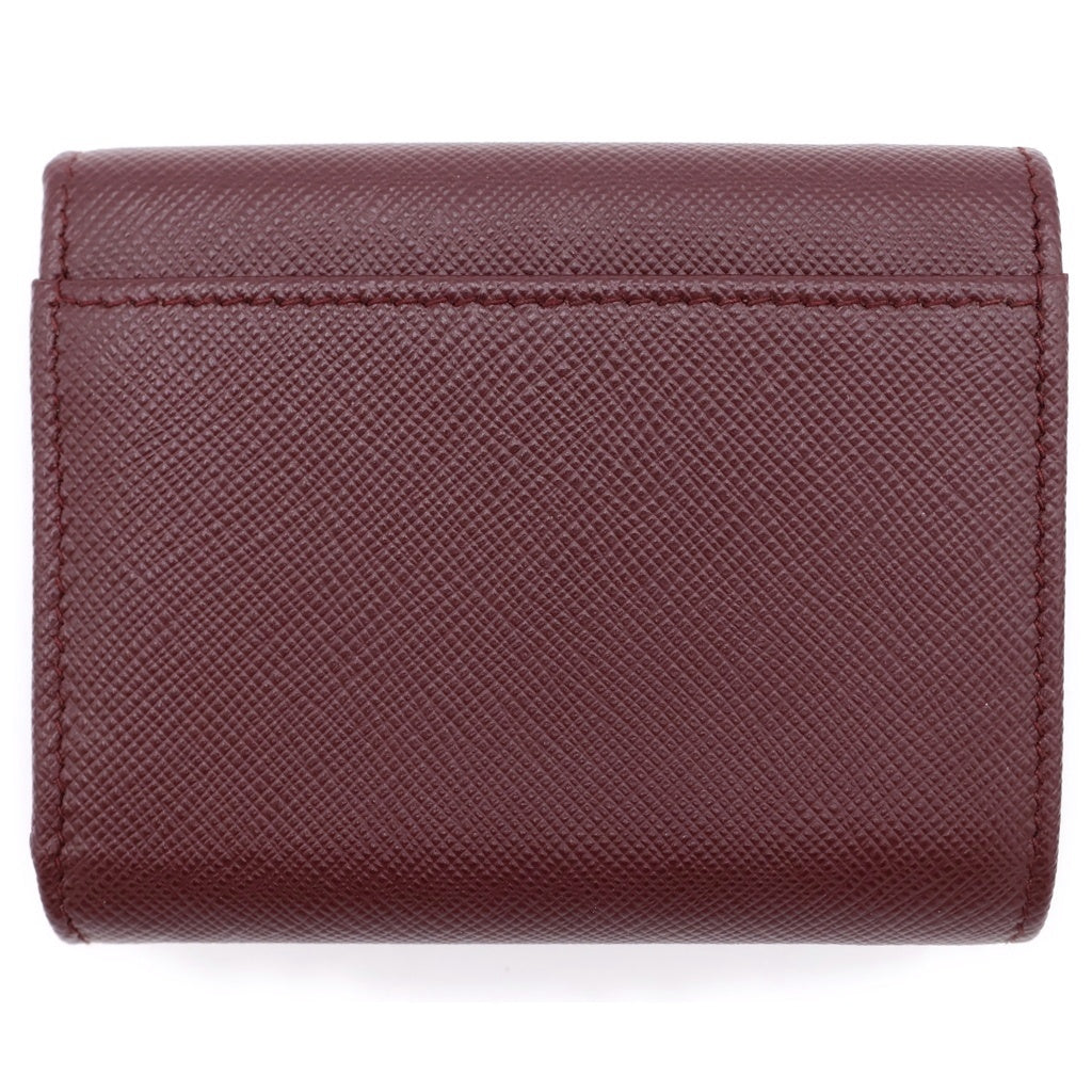 PRADA(プラダ) 三つ折り財布 サフィアーノ トライアングル レザー ブラック 1MH043 レディース