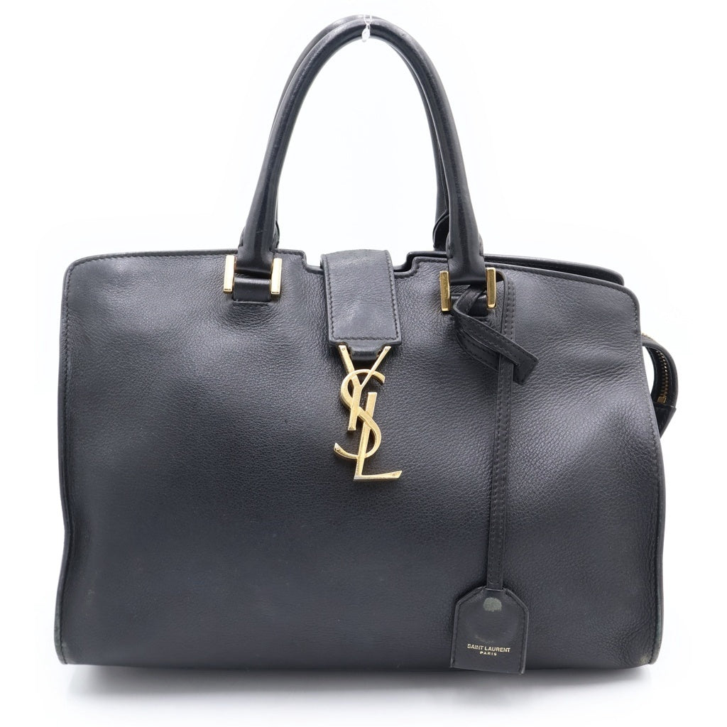 SAINT LAURENT PARIS(サンローランパリ) スモールカバス ハンドバッグ ブラック レザー 424869 ゴールド金具 レディース