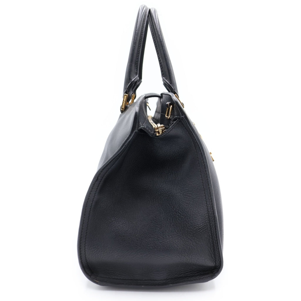 SAINT LAURENT PARIS(サンローランパリ) スモールカバス ハンドバッグ ブラック レザー 424869 ゴールド金具 レディース