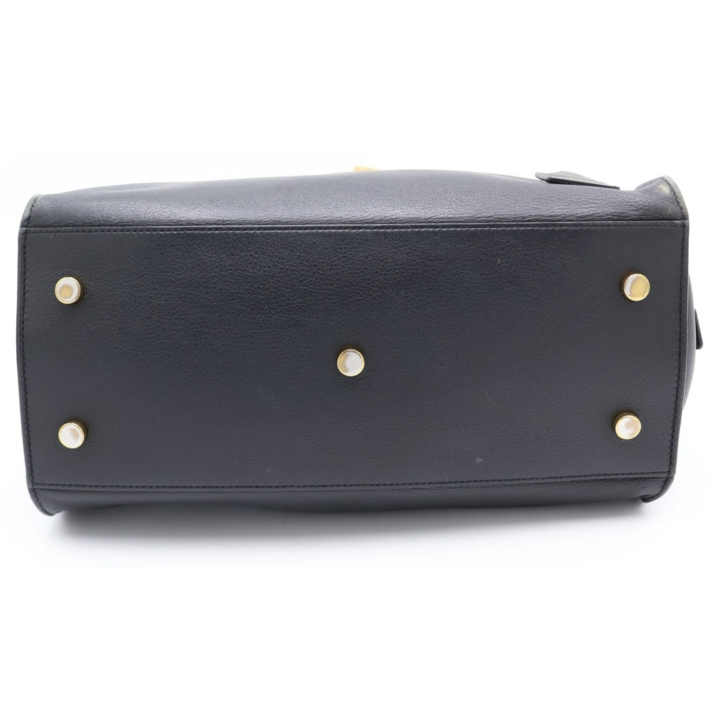 SAINT LAURENT PARIS(サンローランパリ) スモールカバス ハンドバッグ ブラック レザー 424869 ゴールド金具 レディース
