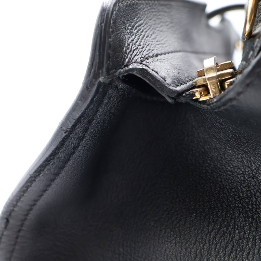 SAINT LAURENT PARIS(サンローランパリ) スモールカバス ハンドバッグ ブラック レザー 424869 ゴールド金具 レディース