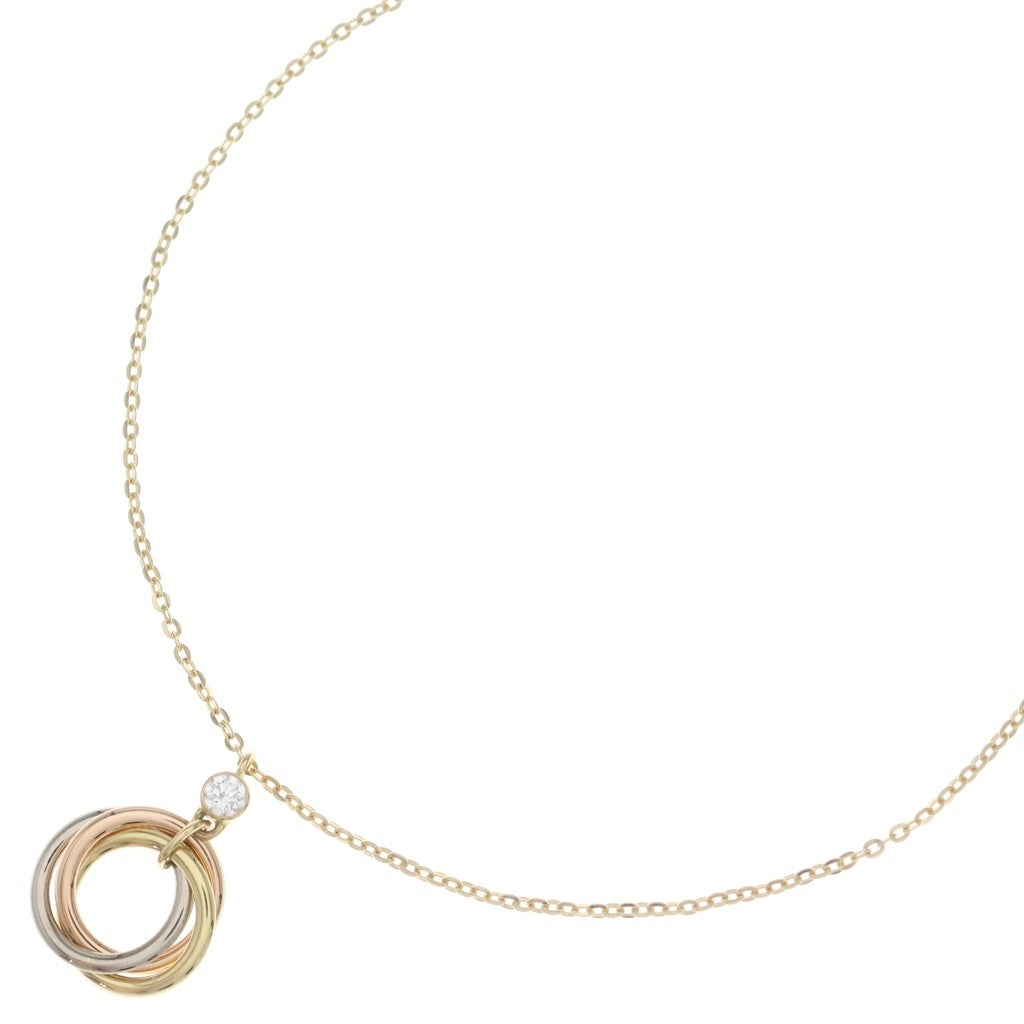 Cartier(カルティエ) トリニティ 1Pダイヤ ネックレス ペンダント チェーン イエローゴールド×ホワイトゴールド×ピンクゴールド Au750YG/PG/WG レディース