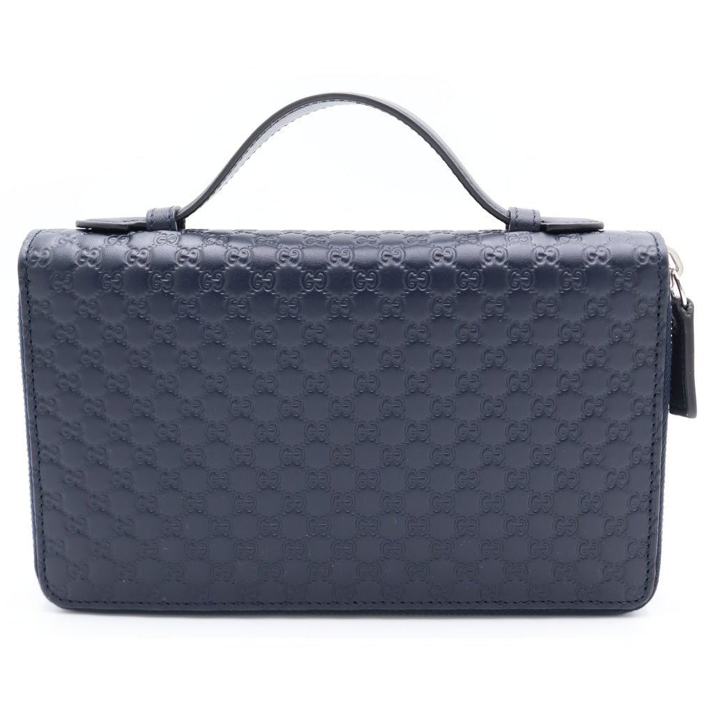 GUCCI(グッチ) マイクロ グッチ シマ ジッピー オーガナイザー トラベルウォレット ネイビー 449246