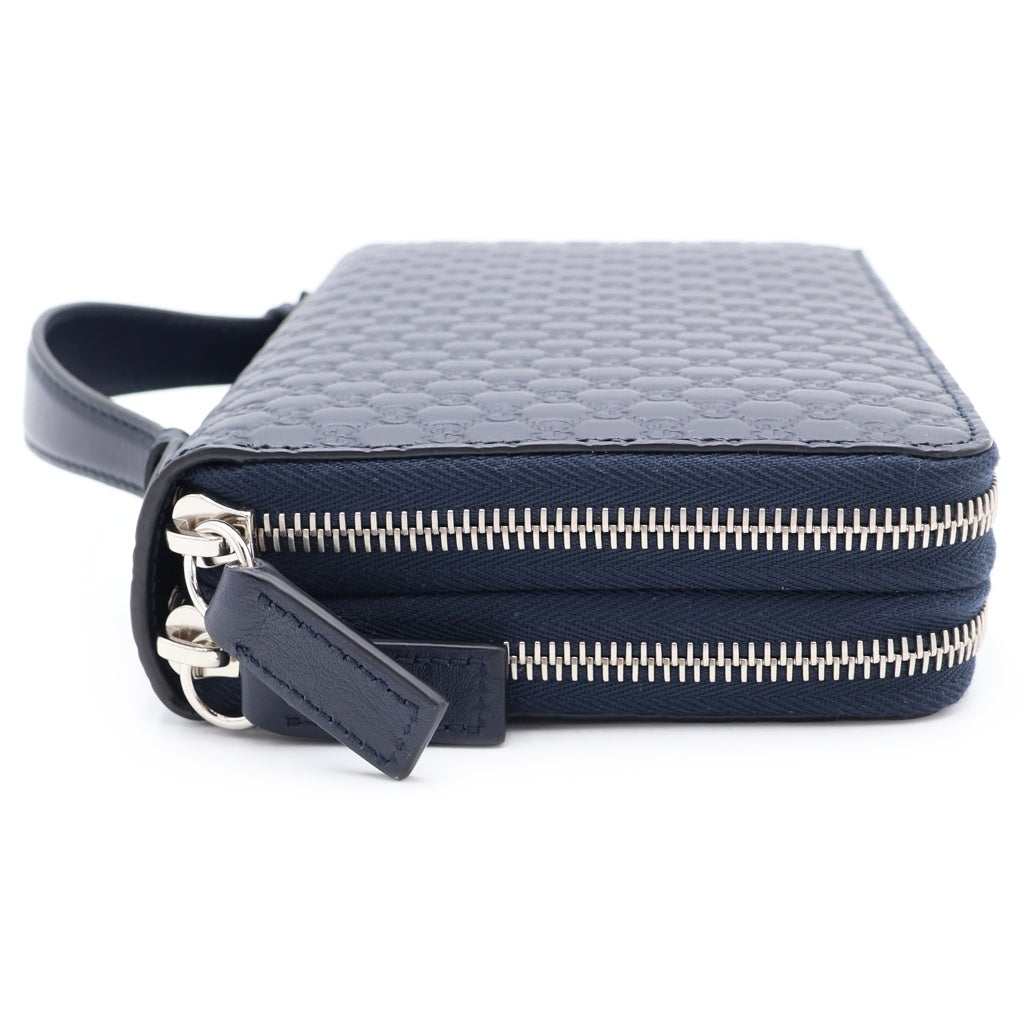 GUCCI(グッチ) マイクロ グッチ シマ ジッピー オーガナイザー トラベルウォレット ネイビー 449246