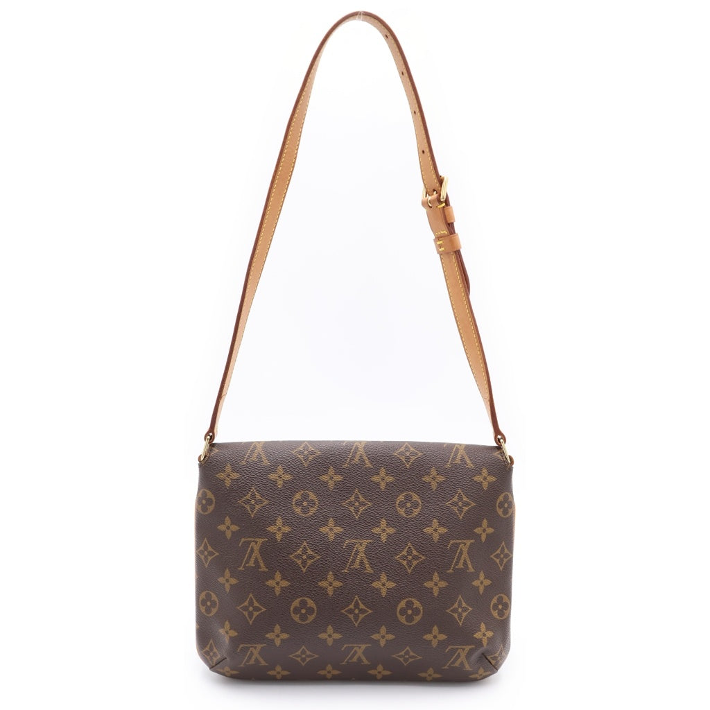 LOUIS VUITTON(ルイヴィトン) モノグラム ミュゼットタンゴ ショルダーバッグ ブラウン レザー×PVC M51257 ゴールド金具 レディース