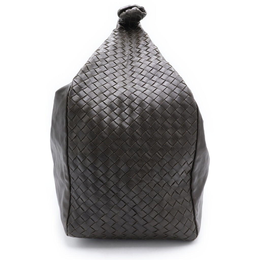 BOTTEGA VENETA(ボッテガヴェネタ) イントレチャート ホーボー ワンショルダーバッグ ハンドバッグ オリーブ ブラウン レザー レディース