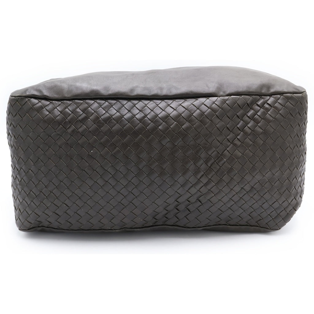 BOTTEGA VENETA(ボッテガヴェネタ) イントレチャート ホーボー ワンショルダーバッグ ハンドバッグ オリーブ ブラウン レザー レディース