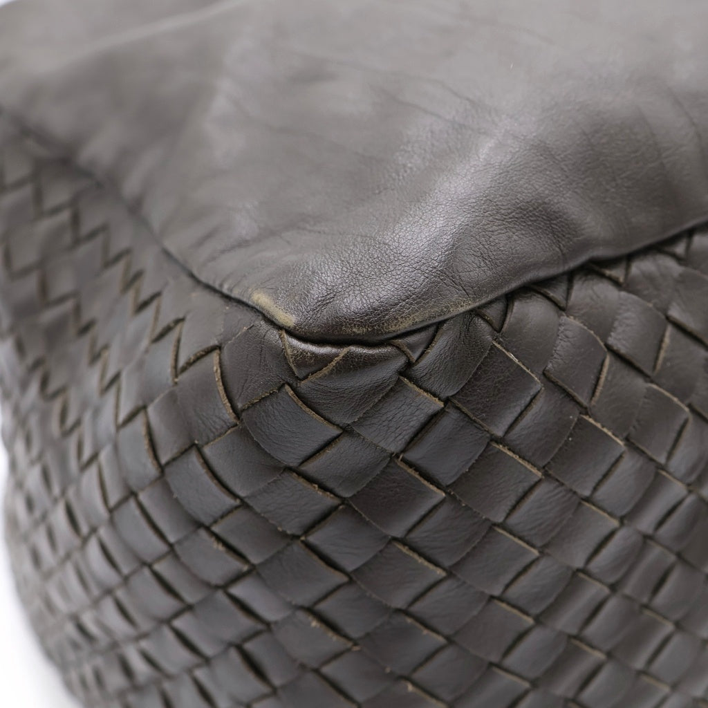 BOTTEGA VENETA(ボッテガヴェネタ) イントレチャート ホーボー ワンショルダーバッグ ハンドバッグ オリーブ ブラウン レザー レディース