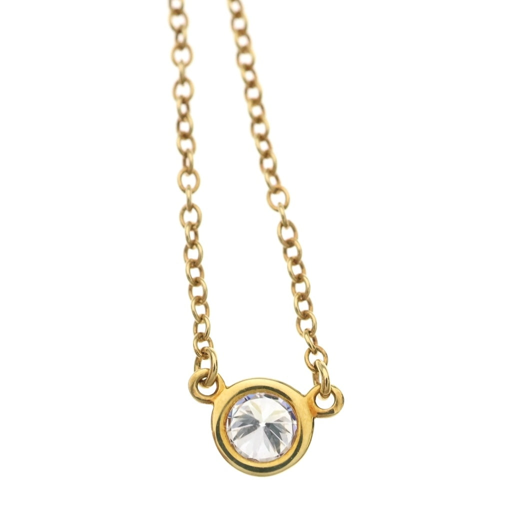 TIFFANY & Co.(ティファニー) バイザヤード 1Pダイヤ ネックレス ペンダント チェーン ゴールド Au750YG レディース