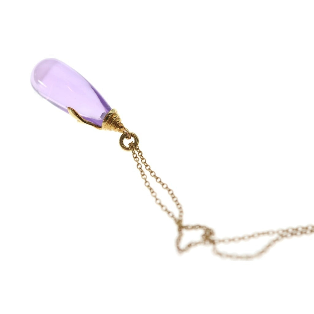 TIFFANY & Co.(ティファニー) パロマピカソ オリーブリーフ アメジスト ネックレス ペンダント チェーン イエローゴールド×パープル Au750YG レディース