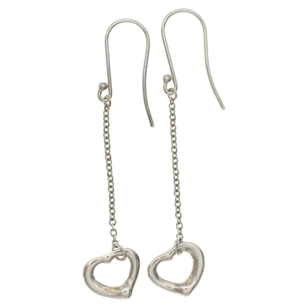 TIFFANY & Co.(ティファニー) オープン ハート エルサ・ペレッティ ドロップ ピアス 両耳 SV925 シルバー レディース