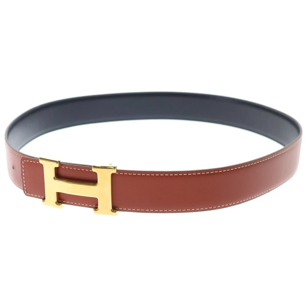 HERMES(エルメス) コンスタンス ベルト Hバックル カーフ ゴールド金具 ブラック/ブラウン □A刻印