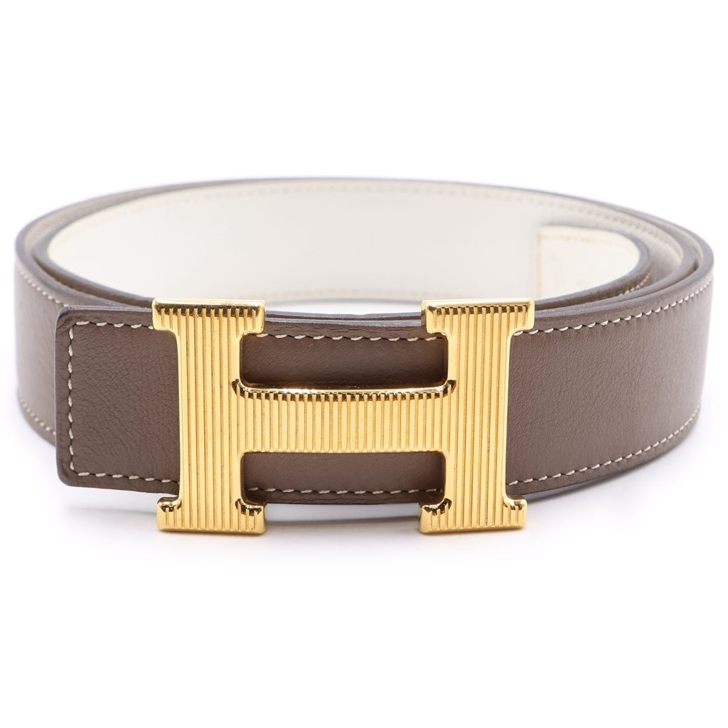 HERMES(エルメス) コンスタンス Hストリエ ベルト エトゥープ GD金具 レディース