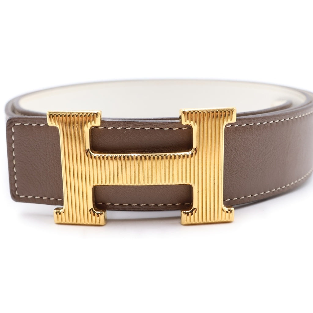 HERMES(エルメス) コンスタンス Hストリエ ベルト エトゥープ GD金具 レディース