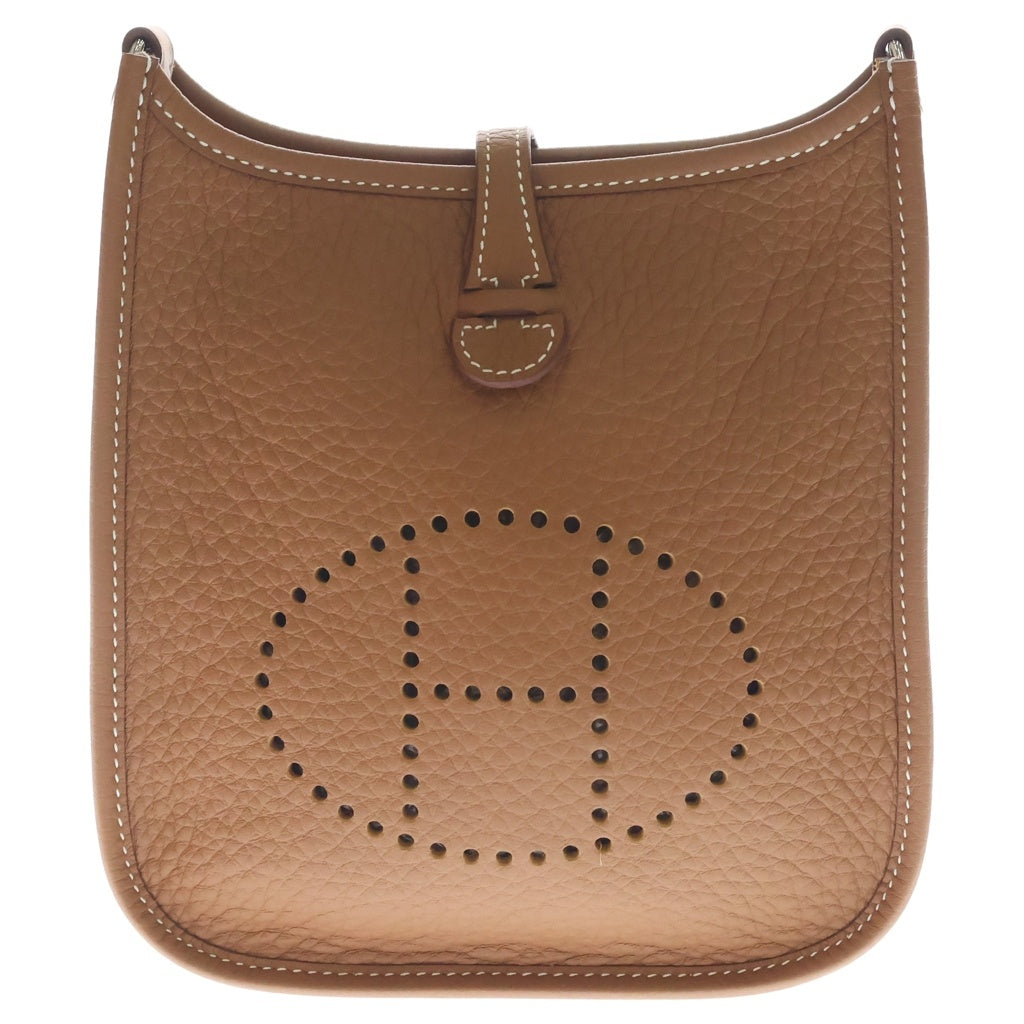 HERMES(エルメス) エブリンTPM ゴールド トリヨンクレマンス レザー ショルダーバッグ シルバー金具 ブラウン K刻印 レディース
