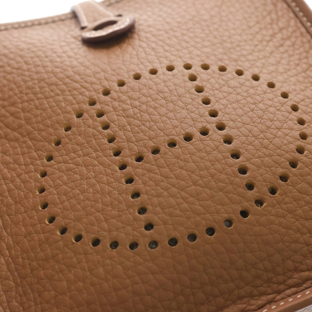 HERMES(エルメス) エブリンTPM ゴールド トリヨンクレマンス レザー ショルダーバッグ シルバー金具 ブラウン K刻印 レディース
